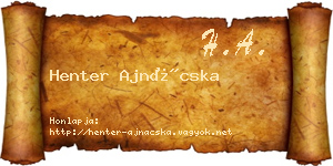 Henter Ajnácska névjegykártya